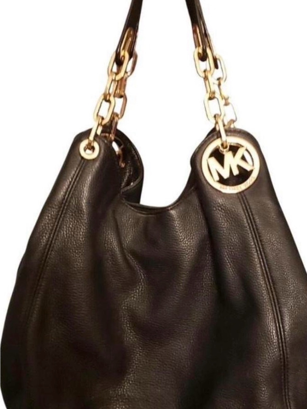 Michael Kors Fulton Large Shoulder Bag with gold-tone chain handles